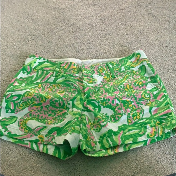 Lily Pulitzer Pink & Green Callahan Shorts - Picture 2 of 6